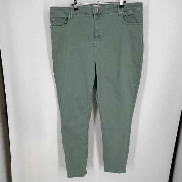 Vinyard Vines Jamie High-Rise Garment-Dyed Jeans Size 35 Green Stretch Coastal - Picture 1 of 14